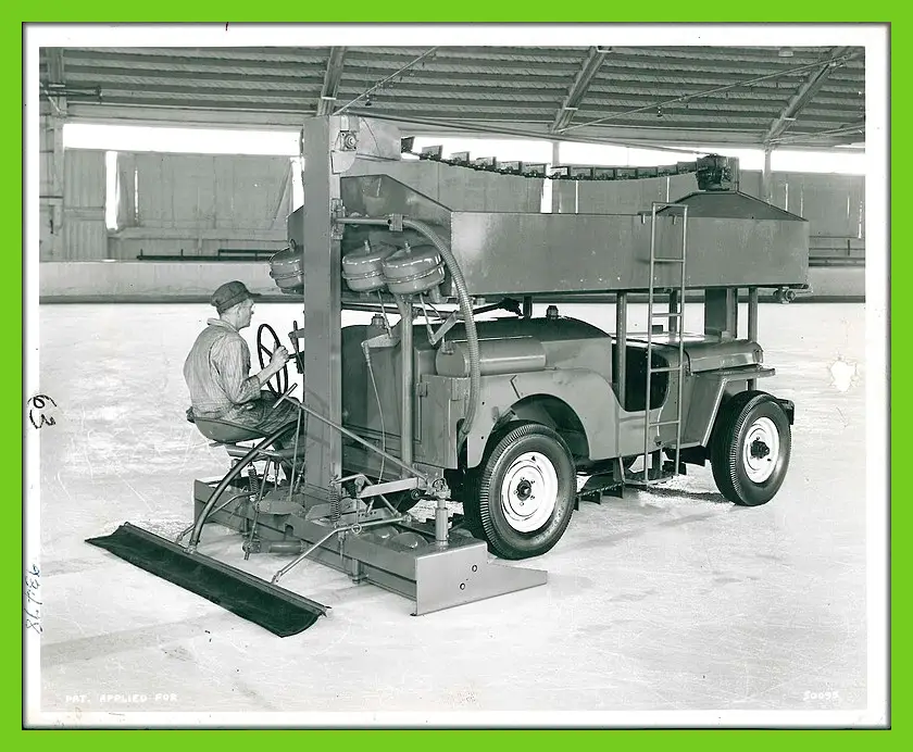 Zamboni Machine and Jeep working together