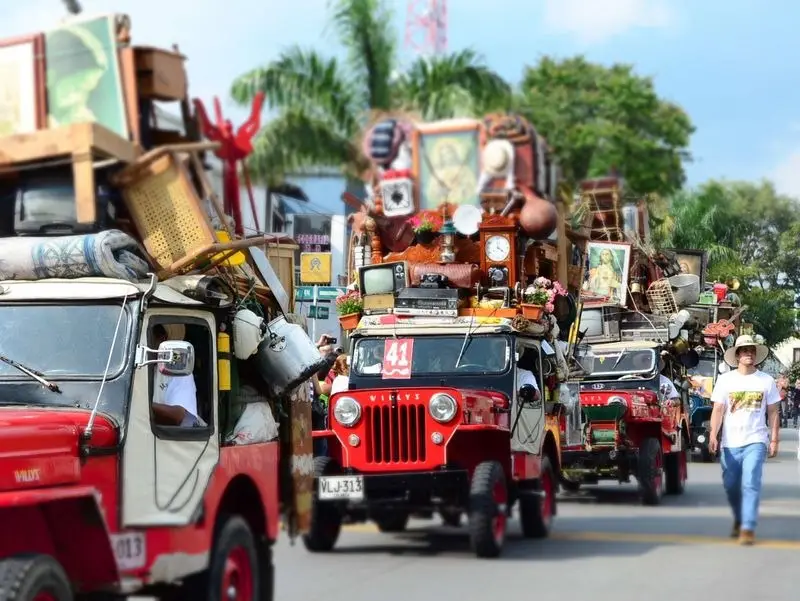 Willys Jeeps in the Yipao parade in Columbia, South America.